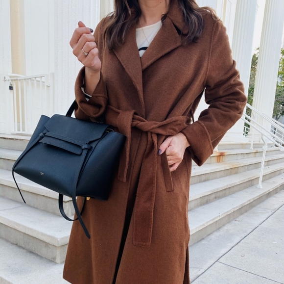 zara toffee long coat